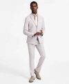 Calvin Klein Mens Slim Fit Wool Blend Stretch Plaid Suit Separates In Grey