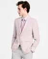Calvin Klein Mens Slim Fit Tan Sport Coat In Pink