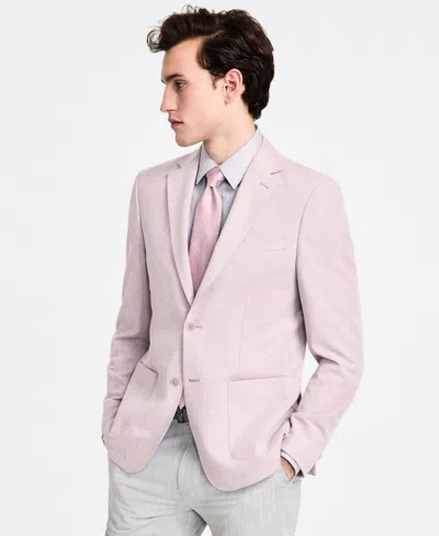 Calvin Klein Mens Slim Fit Tan Sport Coat In Pink