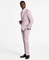 Calvin Klein Mens Slim Fit Wool Blend Suit Separates In Pink