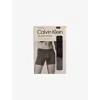 Calvin Klein Mens Black Black Black Soft Modal Logo-waist Pack Of Three Stretch-jersey Briefs