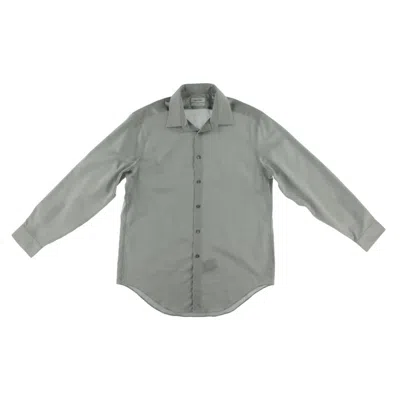 Calvin Klein Mens Solid Cotton Dress Shirt In Grey