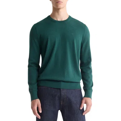Calvin Klein Mens Solid Knit Crewneck Sweater In Blue