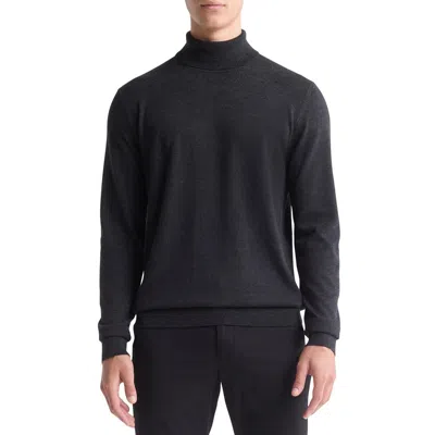 Calvin Klein Mens Solid Knit Turtleneck Sweater In Vulcan