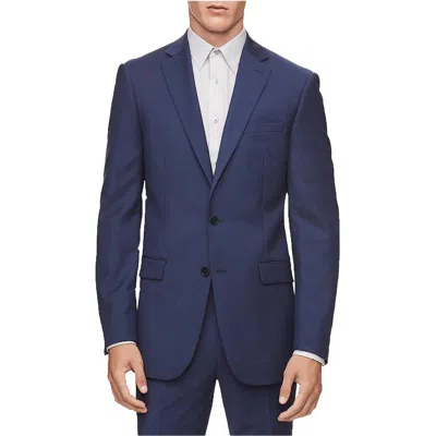 Calvin Klein Mens Solid Wool Two-button Blazer In Blue