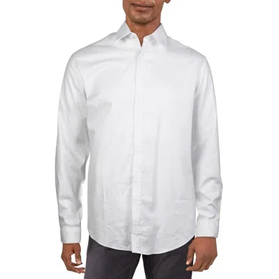 Calvin Klein Mens Stretch Cotton Button-down Shirt In White