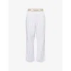 Calvin Klein Mens Trail Stripe Classic Wht Heritage Branded-waistband Cotton Pyjamas Trousers In White