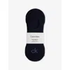 Calvin Klein Mens White Logo No-show Stretch-cotton Socks In White