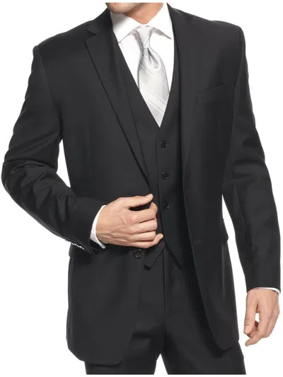 Calvin Klein Mens Wool Slim Fit Two-button Suit Jacket In Black