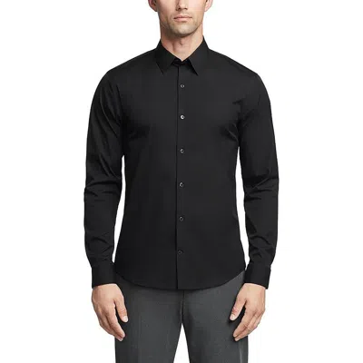 Calvin Klein Mens Wrinkle Resistant Cotton Button-down Shirt In Black