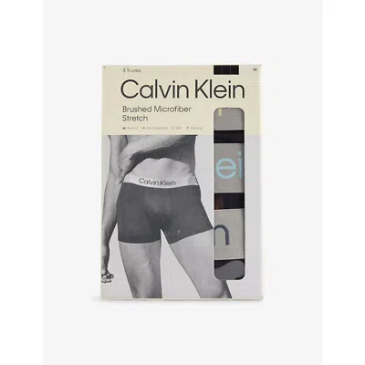 Calvin Klein Mens Ylw Stratosp Turb Lgs Logo-waist Micro-stretch Pack Of Three Stretch-jersey Trunks