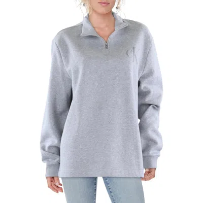 Calvin Klein Mens Zipper Fleece Mock Turtleneck Sweater In Multi