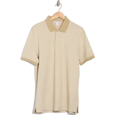 Calvin Klein Mercerized Cotton Polo In White Pepper