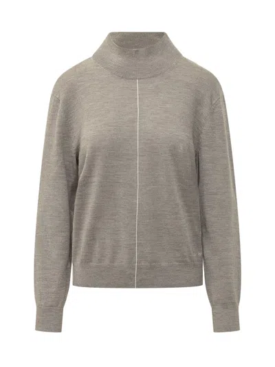 Calvin Klein Merino Blend Turtleneck Knit Sweater In Gray