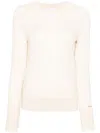 Calvin Klein Merino Wool Crew Neck Sweater Clothing In Nude & Neutrals