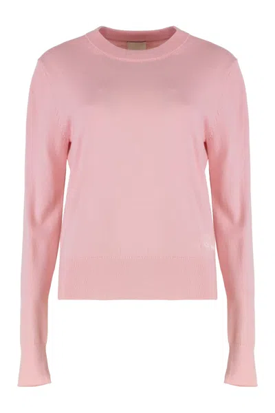 Calvin Klein Merino Wool Crewneck Sweater In Pink