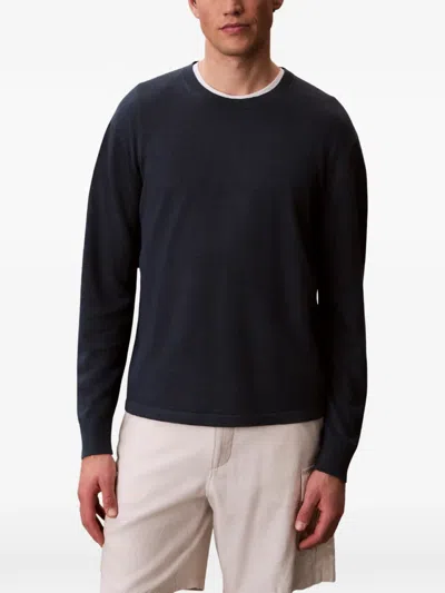 Calvin Klein Merino Wool Jumper In Blue