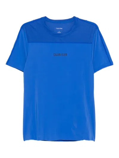 Calvin Klein Mesh-panel T-shirt In Blue