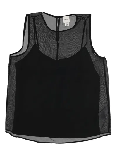 Calvin Klein Mesh Sleeveless Top In Black