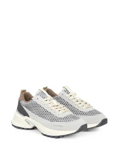Calvin Klein Mesh-panelled Sneakers In Gray