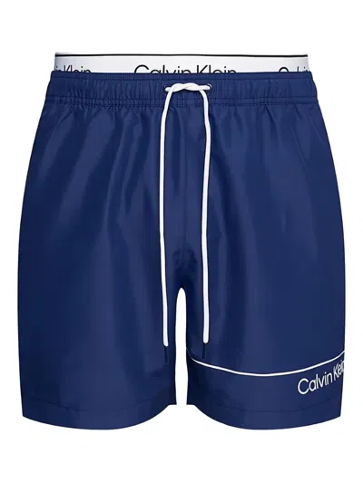 Calvin Klein Meta Legacy Swim Shorts In Blue
