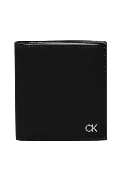 Calvin Klein Metal Ck Trifold 6cc W/coin Man  K50k512290-beh Black