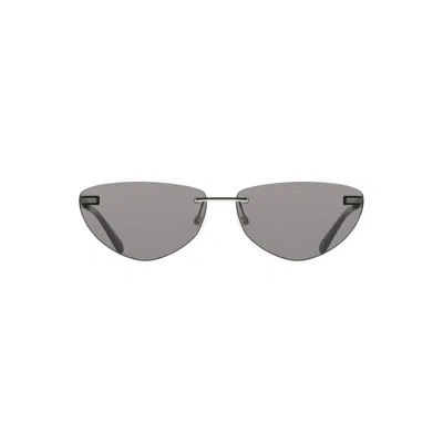Calvin Klein Black Metal Women Sunglass In Gray
