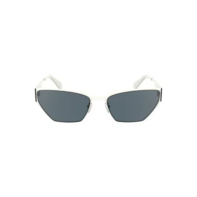 Calvin Klein White Metal Women Sunglass In Blue
