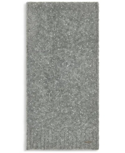 Calvin Klein Metallic Knit Scarf In Green