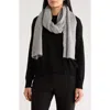 Calvin Klein Metallic Knit Scarf In Gray