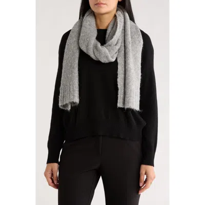 Calvin Klein Metallic Knit Scarf In Gray