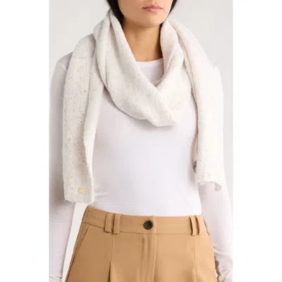 Calvin Klein Metallic Knit Scarf In White