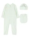 Calvin Klein Metallic Logo-print Babygrow (set Of Three) In Green