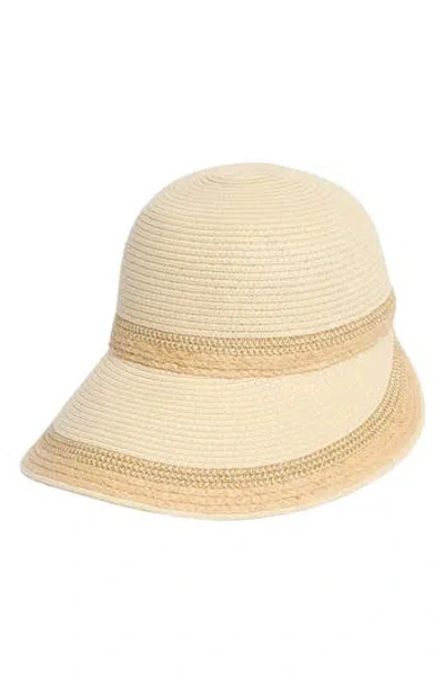 Calvin Klein Metallic Raffia Straw Reader Hat