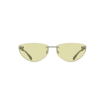 Calvin Klein Green Metal Women Sunglass In Yellow
