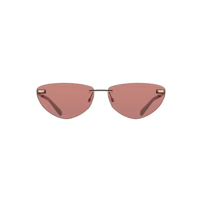 Calvin Klein Pink Metal Women Sunglass In Brown