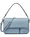 Calvin Klein Mica Flap Convertible Shoulder Bag In Blue