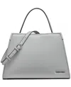 Calvin Klein Mica Top Handle Convertible Satchel In Dove Gray