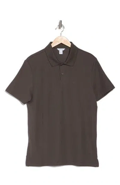 Calvin Klein Mico Waffle Polo In Beluga