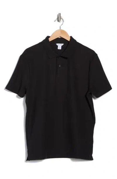 Calvin Klein Mico Waffle Polo In Black