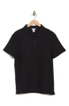 Calvin Klein Mico Waffle Polo In Black Beauty