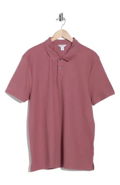 Calvin Klein Mico Waffle Polo In Pink