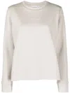Calvin Klein Micro Logo Cotton Sweatshirt In Grau