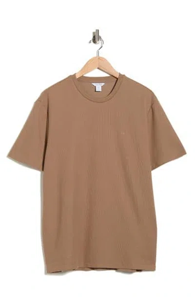 Calvin Klein Micro Waffle T-shirt In Brown