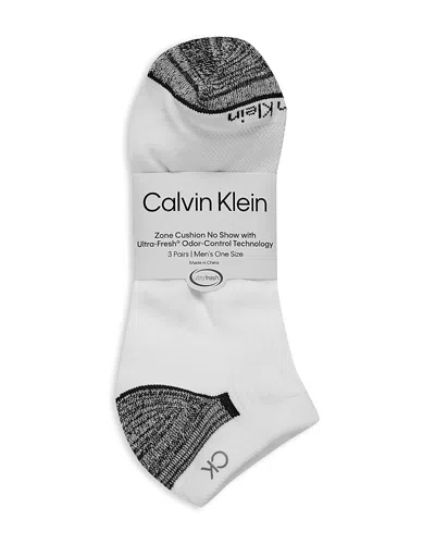 Calvin Klein Microfiber Performance No Show Socks, Pack Of 3 In White