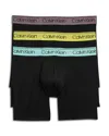 Calvin Klein Microfiber Stretch Wicking Boxer Briefs, Pack Of 3 In Black