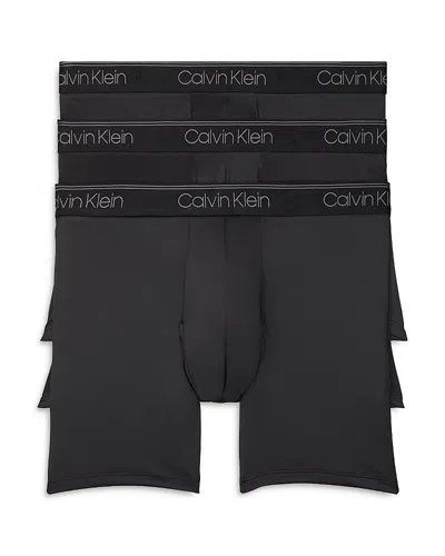 Calvin Klein 3-pack Low Rise Microfiber Stretch Boxer Briefs In Black