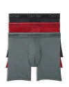 Calvin Klein Micro Stretch Boxer Brief 3-pack In Black/red/grey