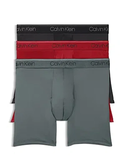 Calvin Klein Micro Stretch Boxer Brief 3-pack In Black Grey Red