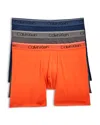 Calvin Klein Microfiber Stretch Wicking Boxer Briefs, Pack Of 3 In Mgy Spellb